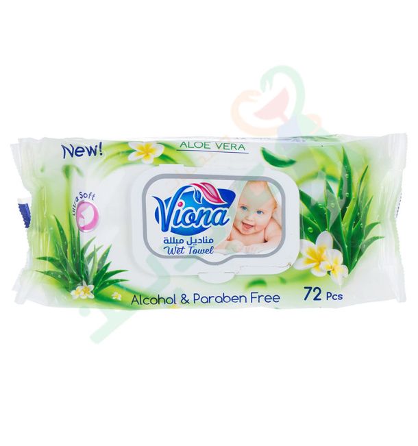 VIONA ALOE VERA WIPS 72 اطفال